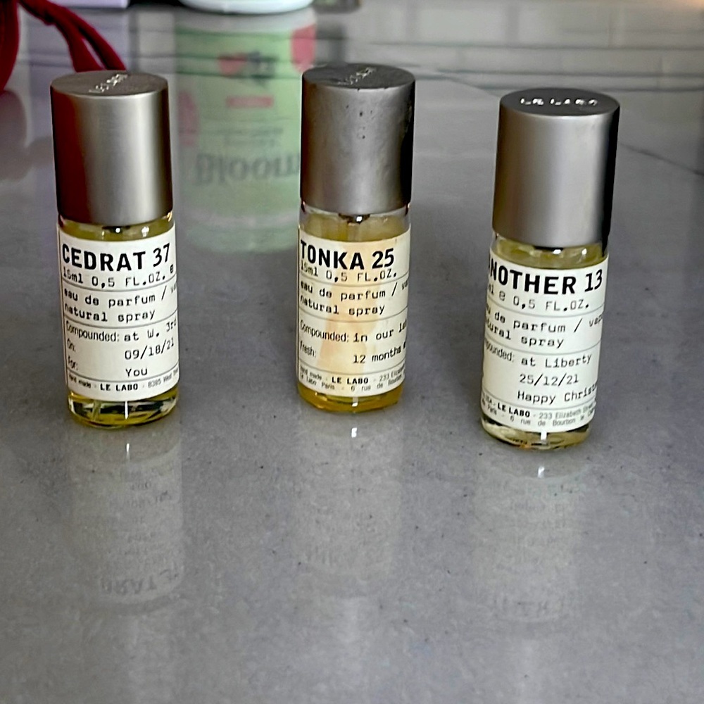 Le Labo, Another 13 eau de parfum (15 ml) each Cedrat 37 SOLD Tonka 25 SOLD